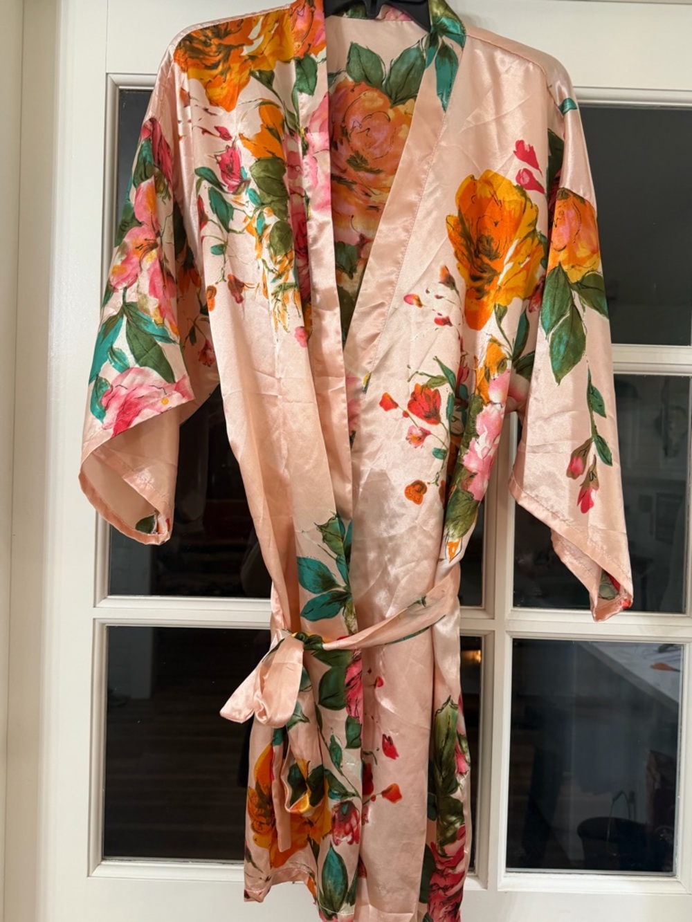 Beautiful Pink Robe with Roses.